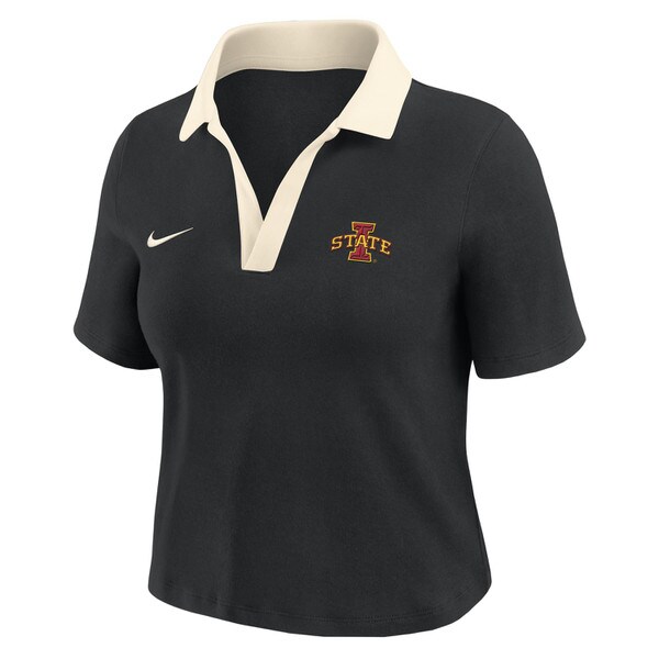 Nike® Women's I-State Black Cropped Polo